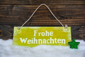 Frohe Weihnachten - Holzschild mit Text