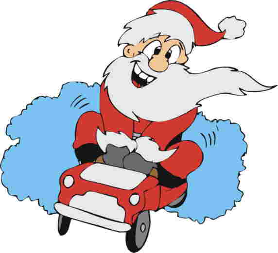 clipart weihnachtsmann im auto - photo #4