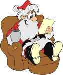 Weihnachtsmann mit Wunschliste / Wunschzettel